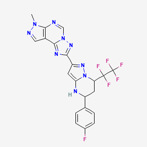 molecular formula C21H15F6N9 B3729270 2-[5-(4-fluorophenyl)-7-(pentafluoroethyl)-4,5,6,7-tetrahydropyrazolo[1,5-a]pyrimidin-2-yl]-7-methyl-7H-pyrazolo[4,3-e][1,2,4]triazolo[1,5-c]pyrimidine 