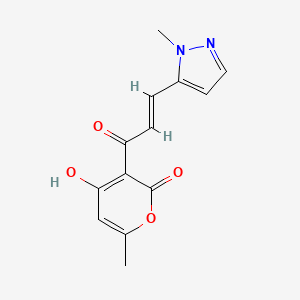 molecular formula C13H12N2O4 B3729298 4-hydroxy-6-methyl-3-[3-(1-methyl-1H-pyrazol-5-yl)acryloyl]-2H-pyran-2-one 