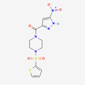molecular formula C12H13N5O5S2 B3729306 1-[(3-nitro-1H-pyrazol-5-yl)carbonyl]-4-(2-thienylsulfonyl)piperazine 