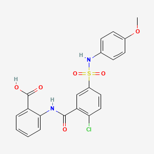 molecular formula C21H17ClN2O6S B3729320 2-[(2-chloro-5-{[(4-methoxyphenyl)amino]sulfonyl}benzoyl)amino]benzoic acid 