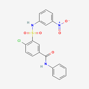 molecular formula C19H14ClN3O5S B3729346 4-chloro-3-{[(3-nitrophenyl)amino]sulfonyl}-N-phenylbenzamide 