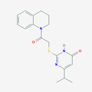 molecular formula C18H21N3O2S B3729364 2-{[2-(3,4-dihydro-1(2H)-quinolinyl)-2-oxoethyl]thio}-6-isopropyl-4(3H)-pyrimidinone 