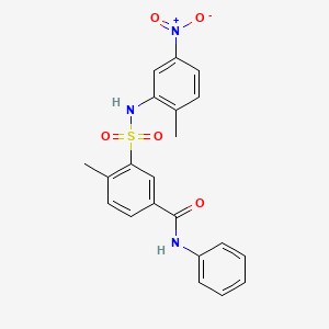 molecular formula C21H19N3O5S B3729379 4-methyl-3-{[(2-methyl-5-nitrophenyl)amino]sulfonyl}-N-phenylbenzamide 