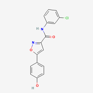 molecular formula C16H11ClN2O3 B3729402 N-(3-chlorophenyl)-5-(4-hydroxyphenyl)-3-isoxazolecarboxamide 