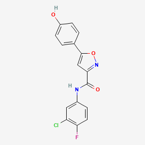 molecular formula C16H10ClFN2O3 B3729404 N-(3-chloro-4-fluorophenyl)-5-(4-hydroxyphenyl)-3-isoxazolecarboxamide 