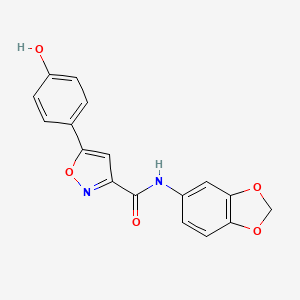 molecular formula C17H12N2O5 B3729411 N-1,3-benzodioxol-5-yl-5-(4-hydroxyphenyl)-3-isoxazolecarboxamide 