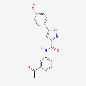 molecular formula C18H14N2O4 B3729413 N-(3-acetylphenyl)-5-(4-hydroxyphenyl)-3-isoxazolecarboxamide 