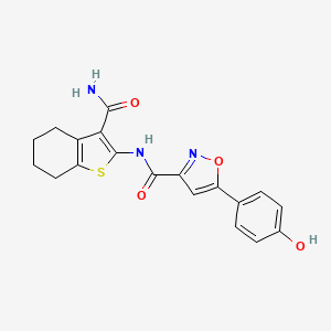 molecular formula C19H17N3O4S B3729423 N-[3-(aminocarbonyl)-4,5,6,7-tetrahydro-1-benzothien-2-yl]-5-(4-hydroxyphenyl)-3-isoxazolecarboxamide 