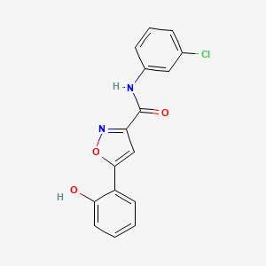 molecular formula C16H11ClN2O3 B3729438 N-(3-chlorophenyl)-5-(2-hydroxyphenyl)-3-isoxazolecarboxamide 