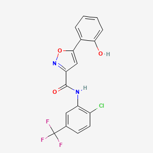 molecular formula C17H10ClF3N2O3 B3729444 N-[2-chloro-5-(trifluoromethyl)phenyl]-5-(2-hydroxyphenyl)-3-isoxazolecarboxamide 