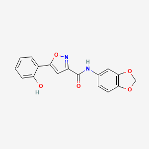 molecular formula C17H12N2O5 B3729452 N-1,3-benzodioxol-5-yl-5-(2-hydroxyphenyl)-3-isoxazolecarboxamide 