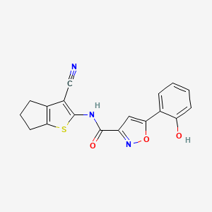 molecular formula C18H13N3O3S B3729456 N-(3-cyano-5,6-dihydro-4H-cyclopenta[b]thien-2-yl)-5-(2-hydroxyphenyl)-3-isoxazolecarboxamide 