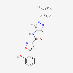 molecular formula C22H19ClN4O3 B3729459 N-[1-(2-chlorobenzyl)-3,5-dimethyl-1H-pyrazol-4-yl]-5-(2-hydroxyphenyl)-3-isoxazolecarboxamide 