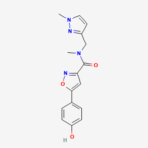 molecular formula C16H16N4O3 B3729480 5-(4-hydroxyphenyl)-N-methyl-N-[(1-methyl-1H-pyrazol-3-yl)methyl]-3-isoxazolecarboxamide 