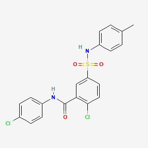 molecular formula C20H16Cl2N2O3S B3729484 2-chloro-N-(4-chlorophenyl)-5-{[(4-methylphenyl)amino]sulfonyl}benzamide 