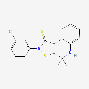 molecular formula C18H15ClN2S2 B3729493 2-(3-chlorophenyl)-4,4-dimethyl-4,5-dihydroisothiazolo[5,4-c]quinoline-1(2H)-thione 