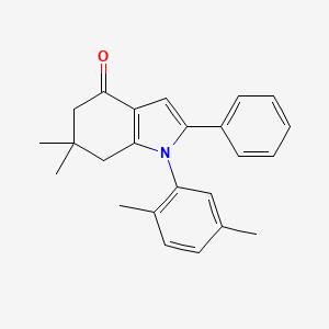 molecular formula C24H25NO B3729508 1-(2,5-dimethylphenyl)-6,6-dimethyl-2-phenyl-1,5,6,7-tetrahydro-4H-indol-4-one 