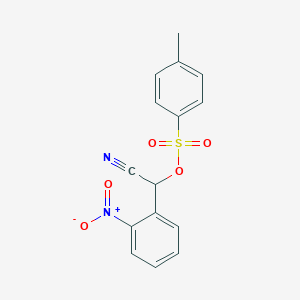 molecular formula C15H12N2O5S B372951 Cyano{2-nitrophenyl}methyl 4-methylbenzenesulfonate 