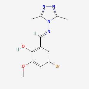 molecular formula C12H13BrN4O2 B3729514 4-bromo-2-{[(3,5-dimethyl-4H-1,2,4-triazol-4-yl)imino]methyl}-6-methoxyphenol 
