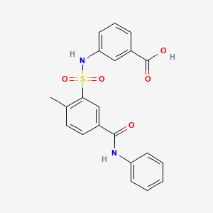molecular formula C21H18N2O5S B3729521 3-({[5-(anilinocarbonyl)-2-methylphenyl]sulfonyl}amino)benzoic acid 