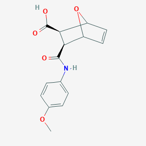 3-[(4-Methoxyanilino)carbonyl]-7-oxabicyclo[2.2.1]hept-5-ene-2-carboxylic acid