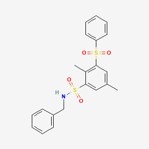 molecular formula C21H21NO4S2 B3729580 N-benzyl-2,5-dimethyl-3-(phenylsulfonyl)benzenesulfonamide 