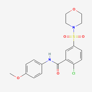 molecular formula C18H19ClN2O5S B3729586 2-chloro-N-(4-methoxyphenyl)-5-(4-morpholinylsulfonyl)benzamide 