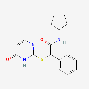 molecular formula C18H21N3O2S B3729594 N-cyclopentyl-2-[(4-hydroxy-6-methyl-2-pyrimidinyl)thio]-2-phenylacetamide 