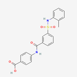 molecular formula C21H18N2O5S B3729606 4-[(3-{[(2-methylphenyl)amino]sulfonyl}benzoyl)amino]benzoic acid 