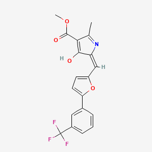 molecular formula C19H14F3NO4 B3729607 methyl 2-methyl-4-oxo-5-({5-[3-(trifluoromethyl)phenyl]-2-furyl}methylene)-4,5-dihydro-1H-pyrrole-3-carboxylate 