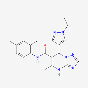 molecular formula C20H23N7O B3729609 N-(2,4-dimethylphenyl)-7-(1-ethyl-1H-pyrazol-4-yl)-5-methyl-4,7-dihydro[1,2,4]triazolo[1,5-a]pyrimidine-6-carboxamide 