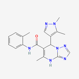 molecular formula C19H21N7O B3729616 7-(1,5-dimethyl-1H-pyrazol-4-yl)-5-methyl-N-(2-methylphenyl)-4,7-dihydro[1,2,4]triazolo[1,5-a]pyrimidine-6-carboxamide 