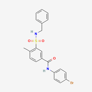 molecular formula C21H19BrN2O3S B3729619 3-[(benzylamino)sulfonyl]-N-(4-bromophenyl)-4-methylbenzamide 