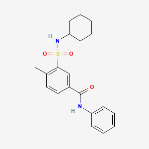 molecular formula C20H24N2O3S B3729624 3-[(cyclohexylamino)sulfonyl]-4-methyl-N-phenylbenzamide 