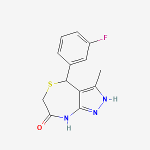 molecular formula C13H12FN3OS B3729646 4-(3-fluorophenyl)-3-methyl-4,8-dihydro-1H-pyrazolo[3,4-e][1,4]thiazepin-7(6H)-one 