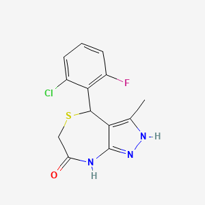 molecular formula C13H11ClFN3OS B3729651 4-(2-chloro-6-fluorophenyl)-3-methyl-4,8-dihydro-1H-pyrazolo[3,4-e][1,4]thiazepin-7(6H)-one 