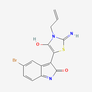 molecular formula C14H10BrN3O2S B3729674 3-(3-allyl-2-imino-4-oxo-1,3-thiazolidin-5-ylidene)-5-bromo-1,3-dihydro-2H-indol-2-one 