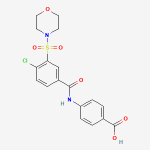 molecular formula C18H17ClN2O6S B3729688 4-{[4-chloro-3-(4-morpholinylsulfonyl)benzoyl]amino}benzoic acid 