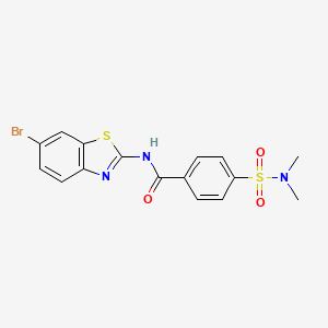 molecular formula C16H14BrN3O3S2 B3729691 N-(6-bromo-1,3-benzothiazol-2-yl)-4-[(dimethylamino)sulfonyl]benzamide CAS No. 5918-22-9