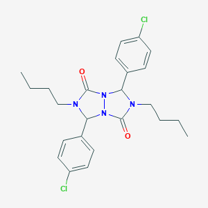 molecular formula C24H28Cl2N4O2 B372970 2,6-dibutyl-3,7-bis(4-chlorophenyl)tetrahydro-1H,5H-[1,2,4]triazolo[1,2-a][1,2,4]triazole-1,5-dione 