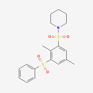 molecular formula C19H23NO4S2 B3729705 1-{[2,5-dimethyl-3-(phenylsulfonyl)phenyl]sulfonyl}piperidine 