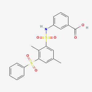 molecular formula C21H19NO6S2 B3729709 3-({[2,5-dimethyl-3-(phenylsulfonyl)phenyl]sulfonyl}amino)benzoic acid 