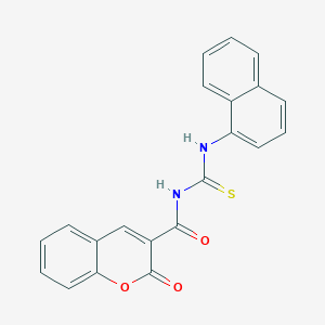 molecular formula C21H14N2O3S B3729716 N-[(1-naphthylamino)carbonothioyl]-2-oxo-2H-chromene-3-carboxamide 