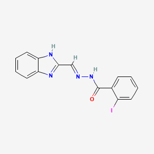molecular formula C15H11IN4O B3729724 N'-(1H-benzimidazol-2-ylmethylene)-2-iodobenzohydrazide 