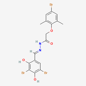 molecular formula C17H15Br3N2O4 B3729733 2-(4-bromo-2,6-dimethylphenoxy)-N'-(3,5-dibromo-2,4-dihydroxybenzylidene)acetohydrazide 