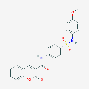 molecular formula C23H18N2O6S B372974 N-{4-[(4-methoxyanilino)sulfonyl]phenyl}-2-oxo-2H-chromene-3-carboxamide 