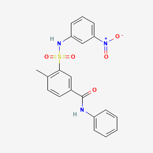 molecular formula C20H17N3O5S B3729759 4-methyl-3-{[(3-nitrophenyl)amino]sulfonyl}-N-phenylbenzamide 