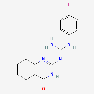 molecular formula C15H16FN5O B3729764 N-(4-fluorophenyl)-N'-(4-oxo-3,4,5,6,7,8-hexahydro-2-quinazolinyl)guanidine 