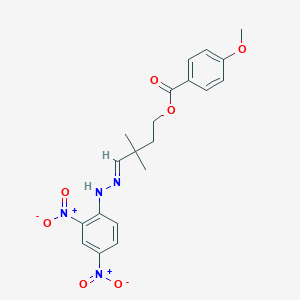 molecular formula C20H22N4O7 B372977 4-({2,4-Bisnitrophenyl}hydrazono)-3,3-dimethylbutyl 4-methoxybenzoate 