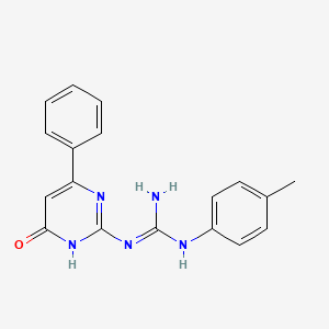molecular formula C18H17N5O B3729775 N-(4-methylphenyl)-N'-(6-oxo-4-phenyl-1,6-dihydro-2-pyrimidinyl)guanidine 